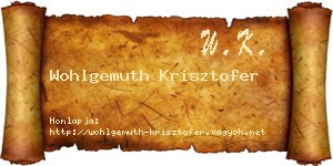 Wohlgemuth Krisztofer névjegykártya